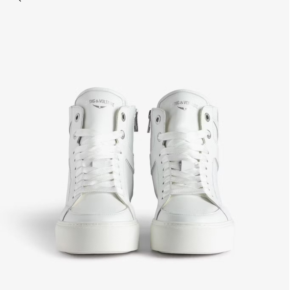 Zadig & Voltaire Women's White High Flash High-Top Platform Sneakers - Picture 2 of 15